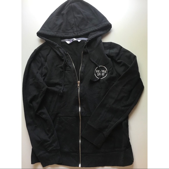 Victoria's Secret Tops - victoria secret sport black zip up sweatshirt